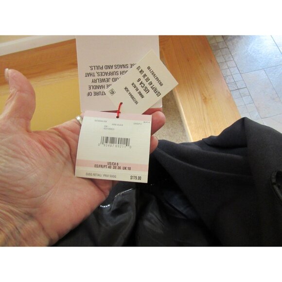 New w Tags, Anne Klein Cascade Open Black Long Jacket Size 6 - Picture 6 of 7